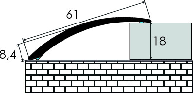 Öntapadós szinteltéréses burkolatváltó 61mm eloxált ezüst 3m