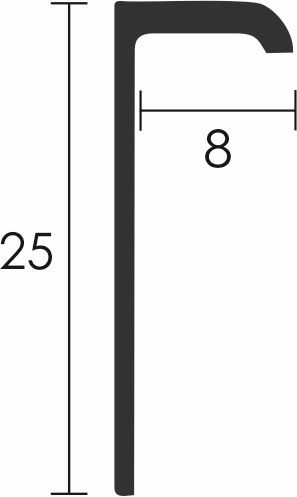 Profilplast L Műanyag 112 Középszürke  8mm/2,7m 42125-1112