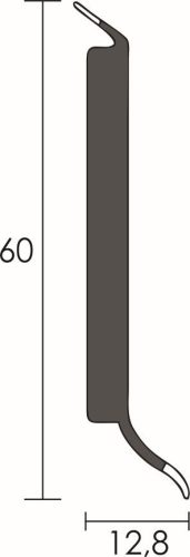 Profilplast Habosított Szegőléc Szürke 62mm/2.5m 25560-0107