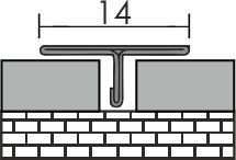 T INOX fényes 14mm/2.5m 45585-2510