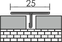 T INOX fényes 25mm/2.5m 45588-2510
