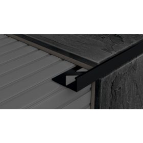   Profilplast Szögletes Alumínium Porfestett Fényes Fekete 12.5mm/2.5m 45122-2515