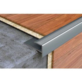   Profilplast Lépcsőélvédő "F" Lefúrható Ezüst 8mm/2.7m 45235-2702