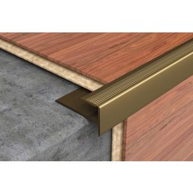   Profilplast Lépcsőélvédő "F" Lefúrható Eloxált 8mm/2.7m 45235