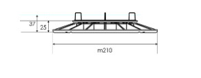 Álpadló szintező talp 25-37mm, 4mm 22207