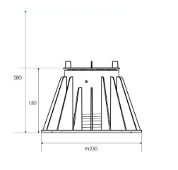 Álpadló szintező talp 150-270mm, 4mm 22211